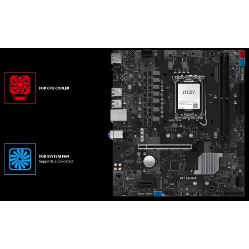 Материнська плата MSI PRO B860M-E (s1851, Intel B860) купити в Україні: Київ, Львів, Хмельницький, Тернопіль | Перевірка сумісності, низька ціна, відгуки, характеристики від TELEMART фото