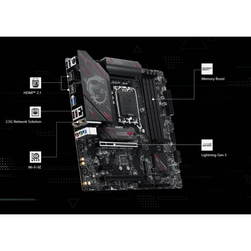Материнська плата MSI B760M GAMING PLUS WIFI GEN5 II (s1700, Intel B760) купити в Україні: Київ, Львів, Хмельницький, Тернопіль | Перевірка сумісності, низька ціна, відгуки, характеристики від TELEMART фото