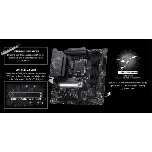 Материнська плата MSI B760M GAMING PLUS WIFI GEN5 II (s1700, Intel B760) купити в Україні: Київ, Львів, Хмельницький, Тернопіль | Перевірка сумісності, низька ціна, відгуки, характеристики від TELEMART фото