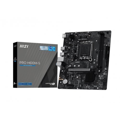 Материнська плата MSI PRO H610M-S (s1700, Intel H610) купити в Україні: Київ, Львів, Хмельницький, Тернопіль | Перевірка сумісності, низька ціна, відгуки, характеристики від TELEMART фото