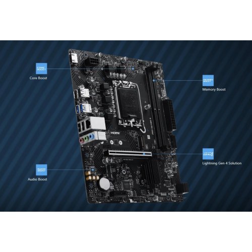 Материнська плата MSI PRO H610M-S (s1700, Intel H610) купити в Україні: Київ, Львів, Хмельницький, Тернопіль | Перевірка сумісності, низька ціна, відгуки, характеристики від TELEMART фото