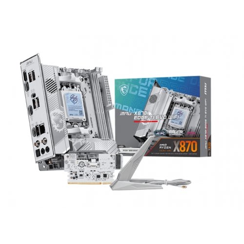Материнская плата MSI MPG X870I EDGE TI EVO WIFI (sAM5, AMD X870) купить в Украине: Киев, Днепр, Харьков, Одесса  | Проверка совместимости, низкая цена, отзывы, характеристики от TELEMART фото