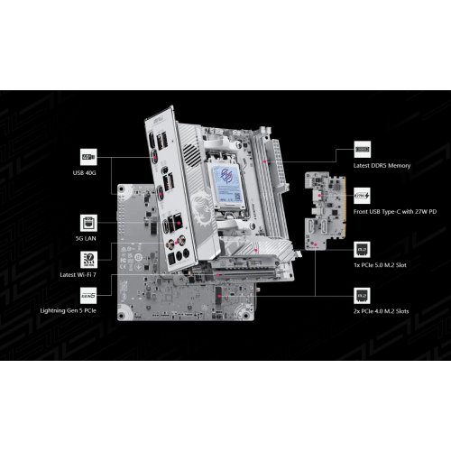 Материнская плата MSI MPG X870I EDGE TI EVO WIFI (sAM5, AMD X870) купить в Украине: Киев, Днепр, Харьков, Одесса  | Проверка совместимости, низкая цена, отзывы, характеристики от TELEMART фото