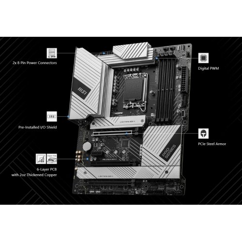 Материнська плата MSI PRO Z790-A WIFI II (s1700, Intel Z790) купити в Україні: Київ, Львів, Хмельницький, Тернопіль | Перевірка сумісності, низька ціна, відгуки, характеристики від TELEMART фото