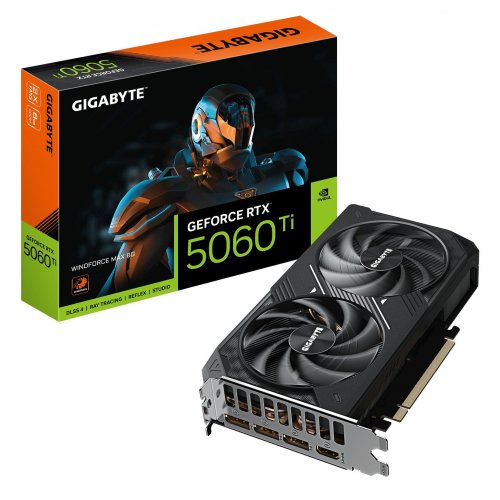 Відеокарта Gigabyte GeForce RTX 5060 Ti WINDFORCE MAX 8192MB (GV-N506TWF2MAX-8GD) купити в Україні: Київ, Львів, Хмельницький, Тернопіль | Перевірка сумісності, низька ціна, відгуки, характеристики від TELEMART фото