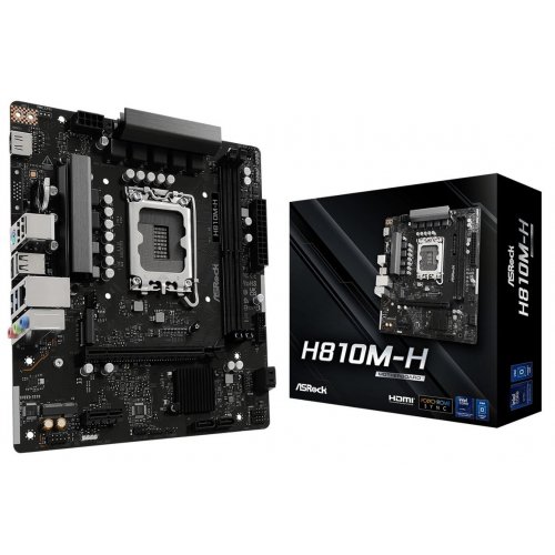 Материнская плата AsRock H810M-H (s1851, Intel H810) купить в Украине: Киев, Днепр, Харьков, Одесса  | Проверка совместимости, низкая цена, отзывы, характеристики от TELEMART фото