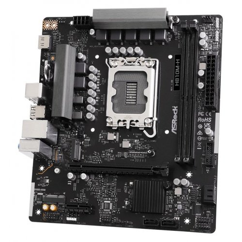 Материнская плата AsRock H810M-H (s1851, Intel H810) купить в Украине: Киев, Днепр, Харьков, Одесса  | Проверка совместимости, низкая цена, отзывы, характеристики от TELEMART фото