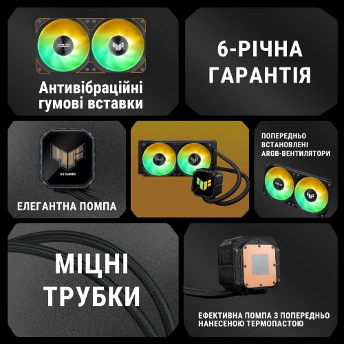 Готова СВО Asus TUF Gaming LC III 240 ARGB (90RC01J1-B0EAY0) Black купити в Україні | Telemart фото