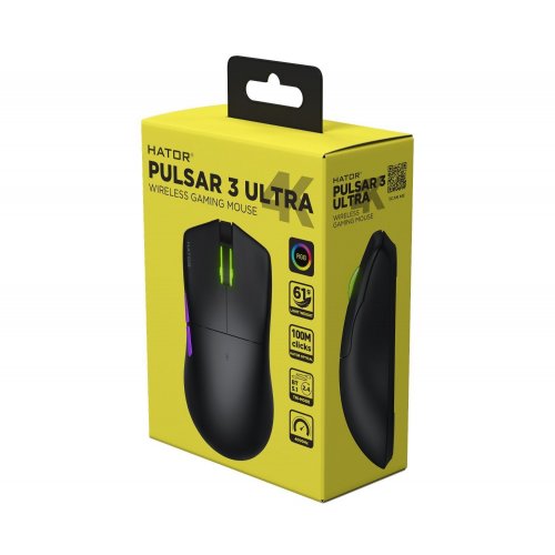 Уцінка миша HATOR Pulsar 3 Ultra 4K Wireless (HTM680) Black (Розкрита упаковка, 822756) купити в Україні: Київ, Львів, Хмельницький, Тернопіль | Низька ціна, відгуки, характеристики від TELEMART фото 6 Уцінка миша HATOR Pulsar 3 Ultra 4K Wireless (HTM680) Black (Розкрита упаковка, 822756) купити в Україні: Київ, Львів, Хмельницький, Тернопіль | Низька ціна, відгуки, характеристики від TELEMART фото