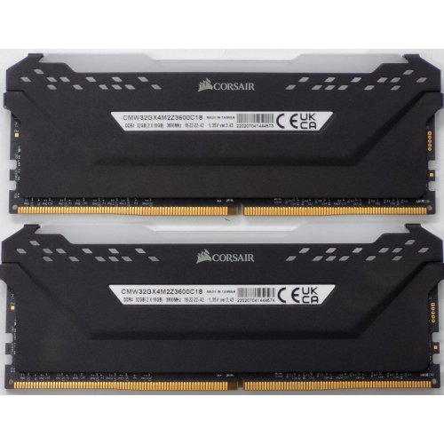 Озп Corsair DDR4 32GB (2x16GB) 3600Mhz Vengeance RGB Pro Black (CMW32GX4M2Z3600C18) (Відновлено продавцем, 822787) купити в Україні: Київ, Львів, Хмельницький, Тернопіль | Перевірка сумісності, низька ціна, відгуки, характеристики від TELEMART фото