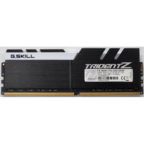 Озу G.Skill DDR4 16GB 3600Mhz Trident Z (F4-3600C17D-16GTZKW) Black/White (Восстановлено продавцом, 822801) купить в Украине: Киев, Днепр, Харьков, Одесса  | Проверка совместимости, низкая цена, отзывы, характеристики от TELEMART фото