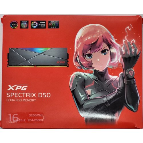 Озп ADATA DDR4 32GB (2x16GB) 3200MHz XPG Spectrix D50 RGB (AX4U320016G16A-DT50) (Відновлено продавцем, 822806) купити в Україні: Київ, Львів, Хмельницький, Тернопіль | Перевірка сумісності, низька ціна, відгуки, характеристики від TELEMART фото