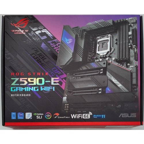 Материнская плата Asus ROG STRIX Z590-E GAMING WI-FI (s1200, Intel Z590) (Восстановлено продавцом, 823042) купить в Украине: Киев, Днепр, Харьков, Одесса  | Проверка совместимости, низкая цена, отзывы, характеристики от TELEMART фото