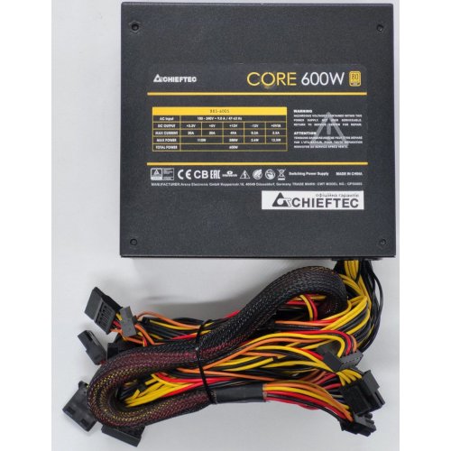 Блок живлення CHIEFTEC Core 600W (BBS-600S) (Відновлено продавцем, 823078) купити в Україні: Київ, Львів, Хмельницький, Тернопіль | Перевірка сумісності, низька ціна, відгуки, характеристики від TELEMART фото