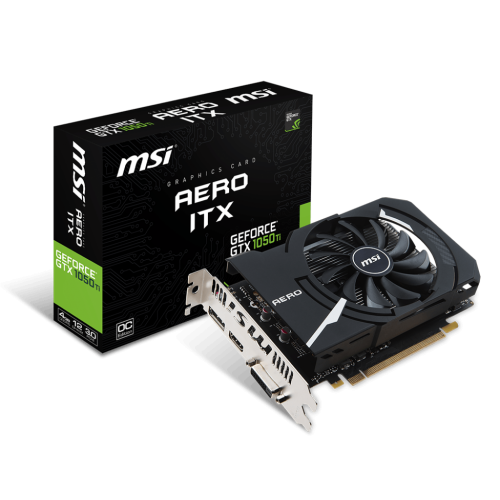 Видеокарта MSI GeForce GTX 1050 Ti AERO ITX OC 4096MB (GTX 1050 Ti AERO ITX 4G OCV1) (Восстановлено продавцом, 823084) купить в Украине: Киев, Днепр, Харьков, Одесса  | Проверка совместимости, низкая цена, отзывы, характеристики от TELEMART фото