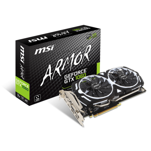 Відеокарта MSI GeForce GTX 1060 ARMOR 3072MB (GTX 1060 ARMOR 3G V1) (Відновлено продавцем, 823241) купити в Україні: Київ, Львів, Хмельницький, Тернопіль | Перевірка сумісності, низька ціна, відгуки, характеристики від TELEMART фото