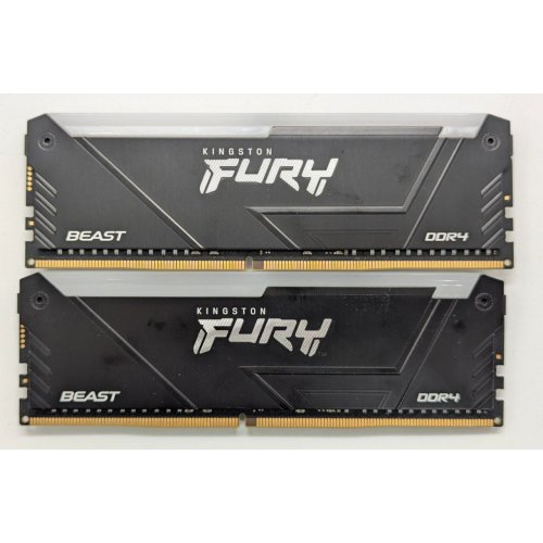 Озу Kingston DDR4 32GB (2x16GB) 3200Mhz FURY Beast RGB Black (KF432C16BB12AK2/32) (Восстановлено продавцом, 823310) купить в Украине: Киев, Днепр, Харьков, Одесса  | Проверка совместимости, низкая цена, отзывы, характеристики от TELEMART фото
