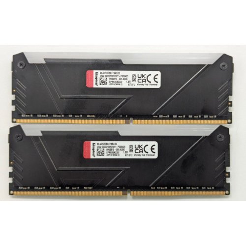 Озу Kingston DDR4 32GB (2x16GB) 3200Mhz FURY Beast RGB Black (KF432C16BB12AK2/32) (Восстановлено продавцом, 823310) купить в Украине: Киев, Днепр, Харьков, Одесса  | Проверка совместимости, низкая цена, отзывы, характеристики от TELEMART фото