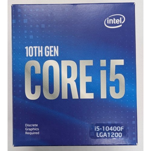 Процесор Intel Core i5-10400F 2.9(4.3)GHz s1200 Box (BX8070110400F) (Відновлено продавцем, 823317) купити в Україні: Київ, Львів, Хмельницький, Тернопіль | Перевірка сумісності, низька ціна, відгуки, характеристики від TELEMART фото