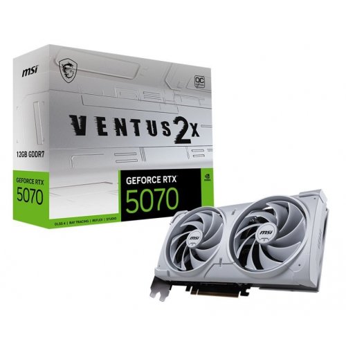 Уцінка відеокарта MSI GeForce RTX 5070 VENTUS 2X OC WHITE 12288MB (RTX 5070 12G VENTUS 2X OC WHITE) (Розкрита упаковка, 823554) купити в Україні: Київ, Львів, Хмельницький, Тернопіль | Перевірка сумісності, низька ціна, відгуки, характеристики від TELEMART фото
