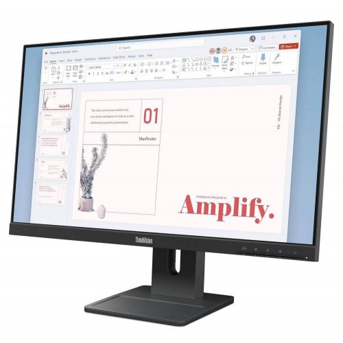 Монитор Lenovo 23.8" ThinkVision E24-40 (64BAMAT1UA) Raven Black купить в Украине: Киев, Днепр, Харьков, Одесса  | Низкая цена, отзывы, характеристики от TELEMART фото