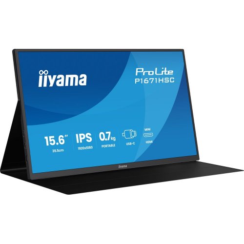 Монитор Iiyama 15.6" ProLite P1671HSC-B1 Black купить в Украине: Киев, Днепр, Харьков, Одесса  | Низкая цена, отзывы, характеристики от TELEMART фото