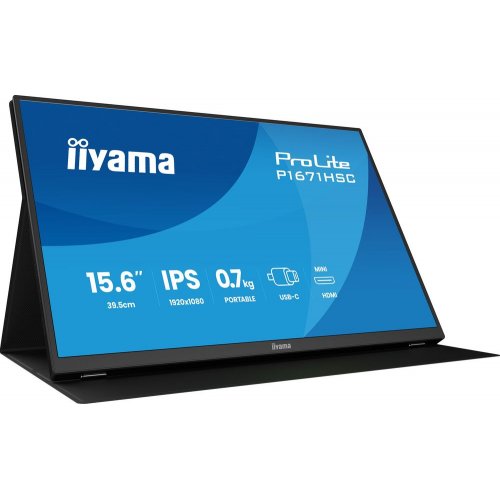 Монитор Iiyama 15.6" ProLite P1671HSC-B1 Black купить в Украине: Киев, Днепр, Харьков, Одесса  | Низкая цена, отзывы, характеристики от TELEMART фото