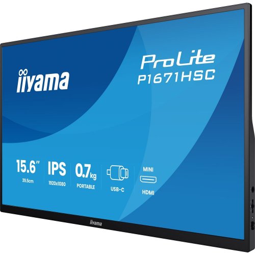 Монитор Iiyama 15.6" ProLite P1671HSC-B1 Black купить в Украине: Киев, Днепр, Харьков, Одесса  | Низкая цена, отзывы, характеристики от TELEMART фото