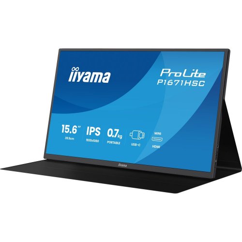 Монитор Iiyama 15.6" ProLite P1671HSC-B1 Black купить в Украине: Киев, Днепр, Харьков, Одесса  | Низкая цена, отзывы, характеристики от TELEMART фото