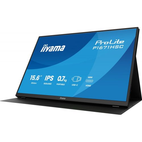 Монитор Iiyama 15.6" ProLite P1671HSC-B1 Black купить в Украине: Киев, Днепр, Харьков, Одесса  | Низкая цена, отзывы, характеристики от TELEMART фото