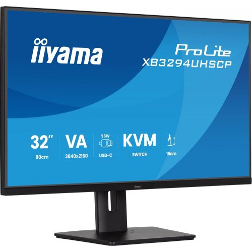 Монитор Iiyama 31.5" ProLite XB3294UHSCP-B1 Black купить в Украине: Киев, Днепр, Харьков, Одесса  | Низкая цена, отзывы, характеристики от TELEMART фото