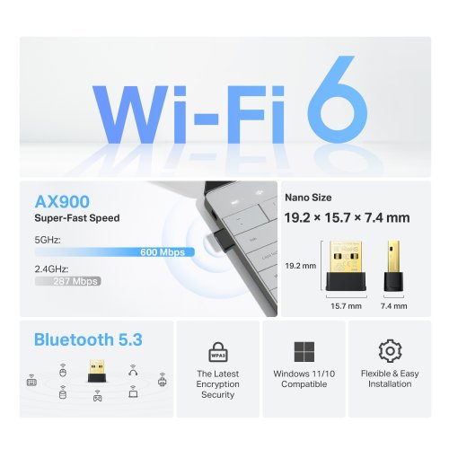 Wi-Fi адаптер TP-LINK Archer TX10UB Nano купить в Украине: Киев, Днепр, Харьков, Одесса  | Низкая цена, отзывы, характеристики от TELEMART фото