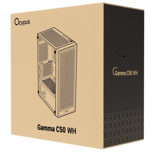 Корпус Ocypus Gamma C50 Tempered Glass без БЖ (GAMMA-C50-WHG000XX-GL) White купити в Україні: Київ, Львів, Хмельницький, Тернопіль | Перевірка сумісності, низька ціна, відгуки, характеристики від TELEMART фото