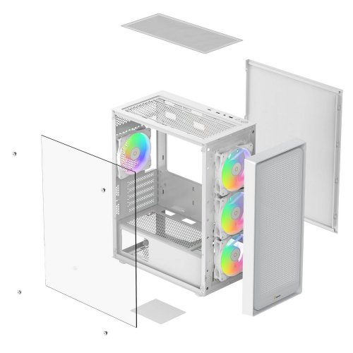 Корпус Ocypus Gamma C50 ARGB Tempered Glass без БП (GAMMA-C50-WHG400XX-GL) White купить в Украине: Киев, Днепр, Харьков, Одесса  | Проверка совместимости, низкая цена, отзывы, характеристики от TELEMART фото