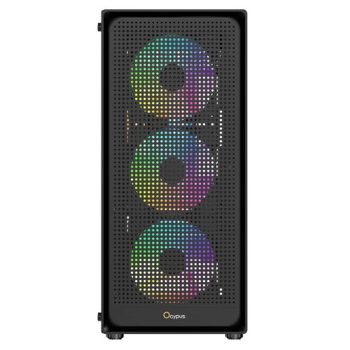 Корпус Ocypus Gamma C50 ARGB Tempered Glass без БП (GAMMA-C50-BKG400XX-GL) Black купить в Украине: Киев, Днепр, Харьков, Одесса  | Проверка совместимости, низкая цена, отзывы, характеристики от TELEMART фото