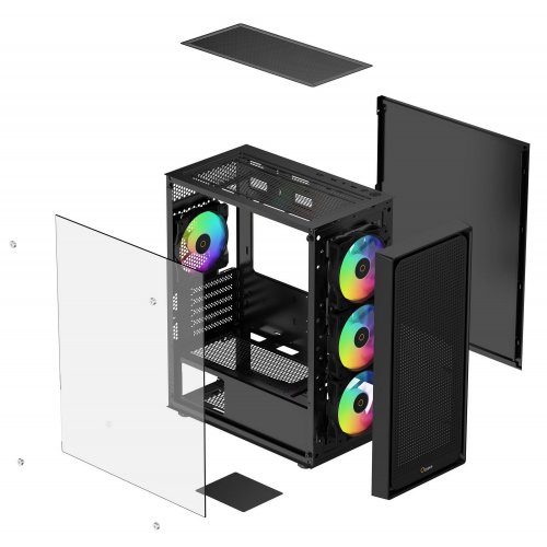 Корпус Ocypus Gamma C50 ARGB Tempered Glass без БП (GAMMA-C50-BKG400XX-GL) Black купить в Украине: Киев, Днепр, Харьков, Одесса  | Проверка совместимости, низкая цена, отзывы, характеристики от TELEMART фото