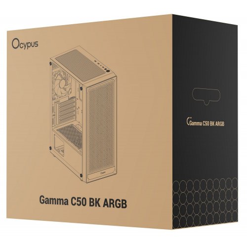 Корпус Ocypus Gamma C50 ARGB Tempered Glass без БП (GAMMA-C50-BKG400XX-GL) Black купить в Украине: Киев, Днепр, Харьков, Одесса  | Проверка совместимости, низкая цена, отзывы, характеристики от TELEMART фото