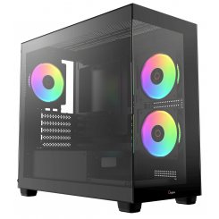Корпус Ocypus Gamma C52 ARGB Tempered Glass без БЖ (GAMMA-C52-BKD300XX-GL) Black