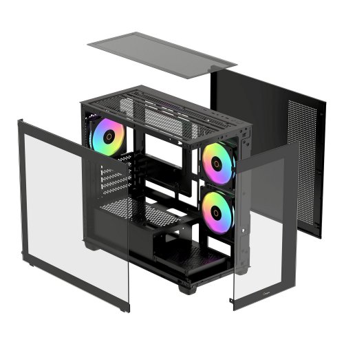 Корпус Ocypus Gamma C52 ARGB Tempered Glass без БЖ (GAMMA-C52-BKD300XX-GL) Black купити в Україні: Київ, Львів, Хмельницький, Тернопіль | Перевірка сумісності, низька ціна, відгуки, характеристики від TELEMART фото