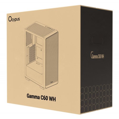 Корпус Ocypus Gamma C60 Tempered Glass без БП (GAMMA-C60-WHG000XX-GL) White купить в Украине: Киев, Днепр, Харьков, Одесса  | Проверка совместимости, низкая цена, отзывы, характеристики от TELEMART фото