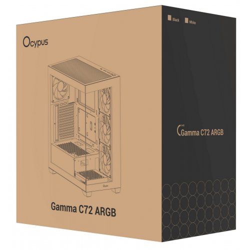 Корпус Ocypus Gamma C72 ARGB Tempered Glass без БЖ (GAMMA-C72-WHD400XX-GL) White купити в Україні: Київ, Львів, Хмельницький, Тернопіль | Перевірка сумісності, низька ціна, відгуки, характеристики від TELEMART фото