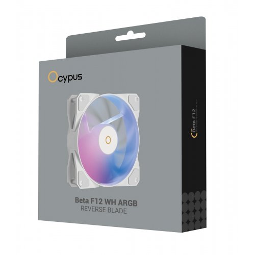 Кулер для корпуса Ocypus Beta F12 ARGB Reverse Blade (BETA-F12-WH1AM01X-GL) White купить в Украине: Киев, Днепр, Харьков, Одесса  | Проверка совместимости, низкая цена, отзывы, характеристики от TELEMART фото