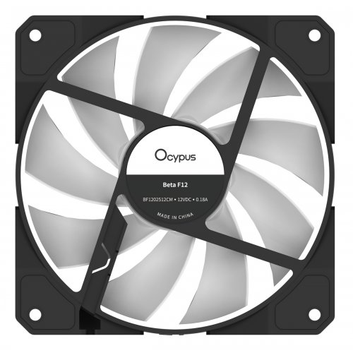 Кулер для корпуса Ocypus Beta F12 ARGB (BETA-F12-BK1AM00X-GL) Black купить в Украине: Киев, Днепр, Харьков, Одесса  | Проверка совместимости, низкая цена, отзывы, характеристики от TELEMART фото