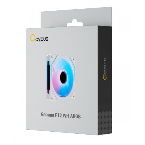 Кулер для корпуса Ocypus Gamma F12 ARGB (GAMMA-F12-WH1AM00X-GL) White купить в Украине: Киев, Днепр, Харьков, Одесса  | Проверка совместимости, низкая цена, отзывы, характеристики от TELEMART фото