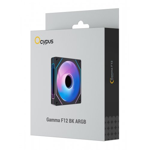 Кулер для корпуса Ocypus Gamma F12 ARGB (GAMMA-F12-BK1AM00X-GL) Black купить в Украине: Киев, Днепр, Харьков, Одесса  | Проверка совместимости, низкая цена, отзывы, характеристики от TELEMART фото