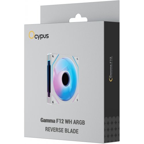 Кулер для корпуса Ocypus Gamma F12 ARGB Reverse Blade (GAMMA-F12-WH1AM01X-GL) White купить в Украине: Киев, Днепр, Харьков, Одесса  | Проверка совместимости, низкая цена, отзывы, характеристики от TELEMART фото