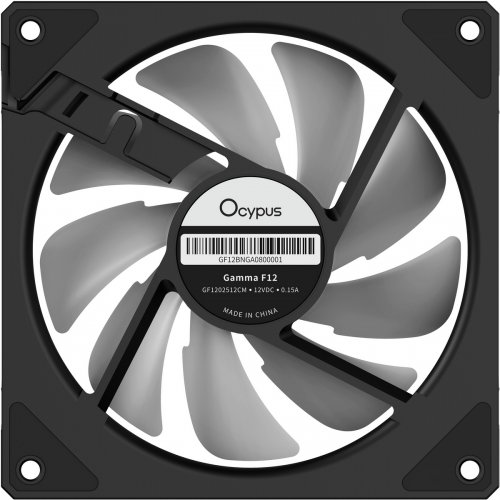 Кулер для корпуса Ocypus Gamma F12 ARGB Reverse Blade (GAMMA-F12-BK1AM01X-GL) Black купить в Украине: Киев, Днепр, Харьков, Одесса  | Проверка совместимости, низкая цена, отзывы, характеристики от TELEMART фото