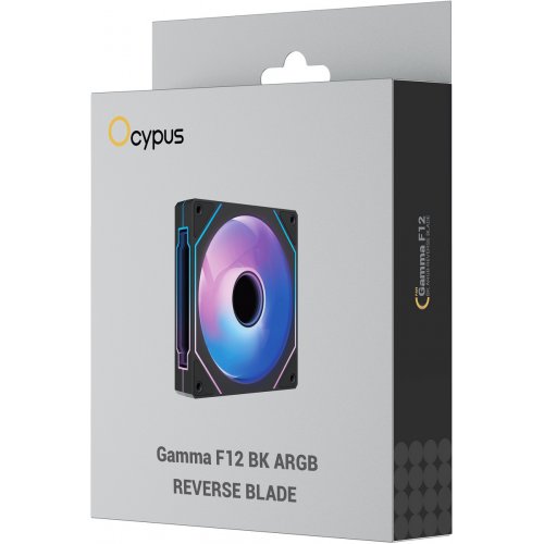 Кулер для корпуса Ocypus Gamma F12 ARGB Reverse Blade (GAMMA-F12-BK1AM01X-GL) Black купить в Украине: Киев, Днепр, Харьков, Одесса  | Проверка совместимости, низкая цена, отзывы, характеристики от TELEMART фото