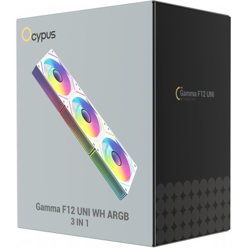 Набор кулеров для корпуса Ocypus Gamma F12 UNI ARGB 3 in 1 (GAMMA-F12-WH3AM00U-GL) White купить в Украине: Киев, Днепр, Харьков, Одесса  | Проверка совместимости, низкая цена, отзывы, характеристики от TELEMART фото
