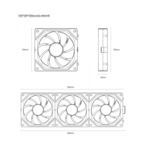 Набор кулеров для корпуса Ocypus Gamma F12 UNI ARGB 3 in 1 (GAMMA-F12-WH3AM00U-GL) White купить в Украине: Киев, Днепр, Харьков, Одесса  | Проверка совместимости, низкая цена, отзывы, характеристики от TELEMART фото